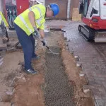covering pipes in petrol forecourt
