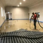 installing underfloor heating in commercial premises.